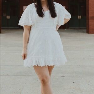 White flower designed sundress.